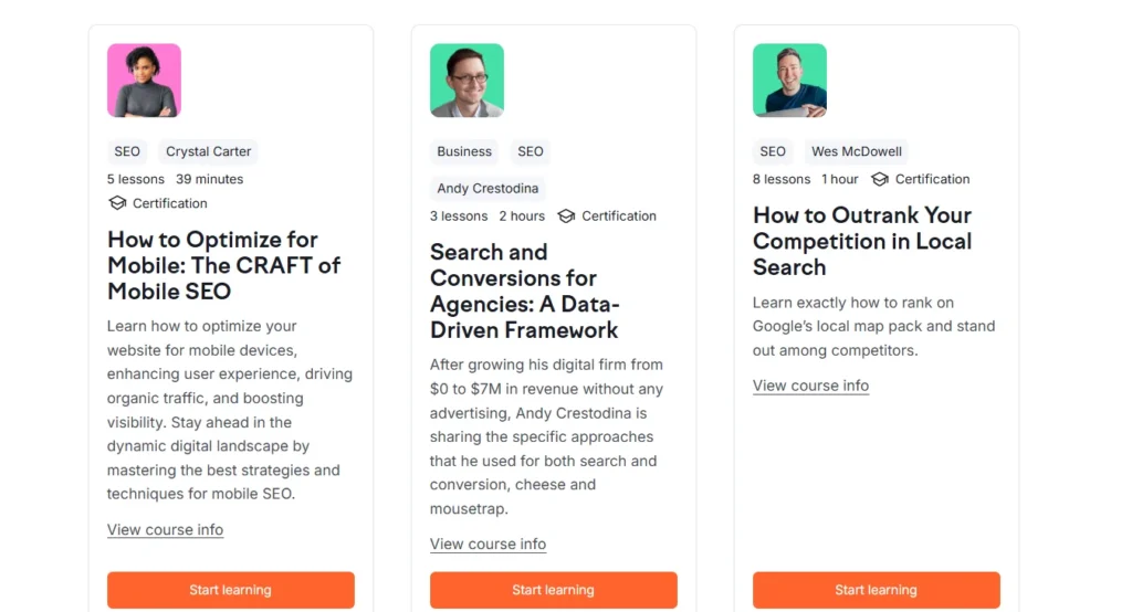 Semrush Academy seo Courses 