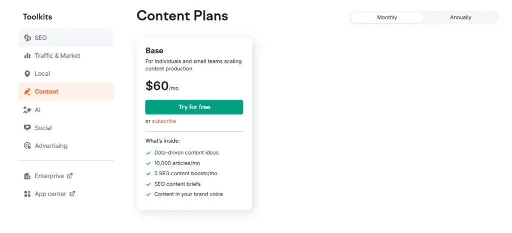 Semrush Content Toolkit 