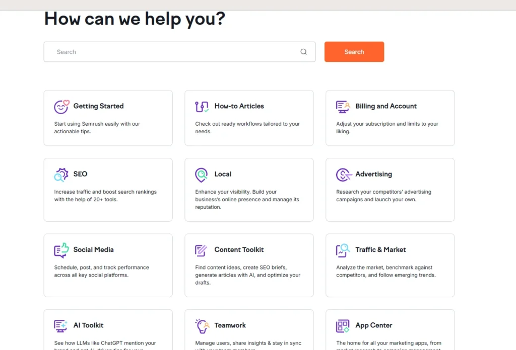 Semrush Customer Support 