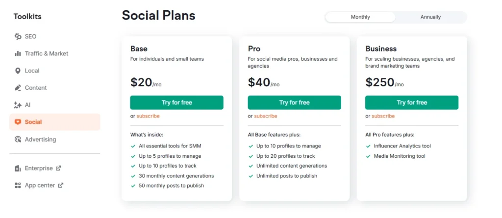 Semrush Social Toolkit 