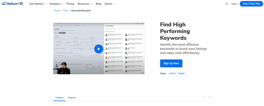 Helium 10 Keyword Research