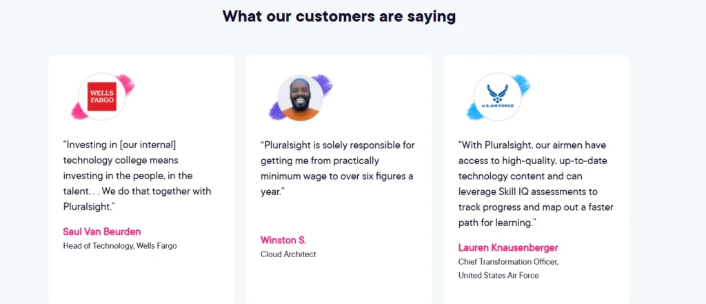 Pluralsight Testimonials 