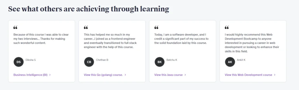 Udemy Testimonials