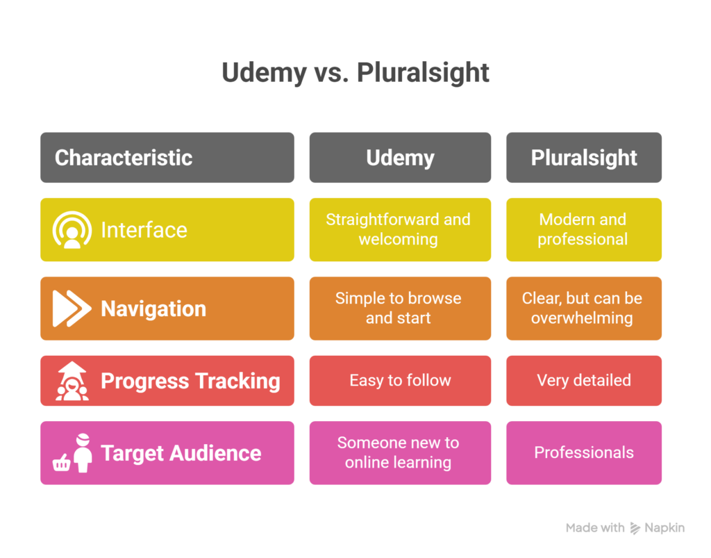 Udemy Vs Pluralsight Ease of Use 