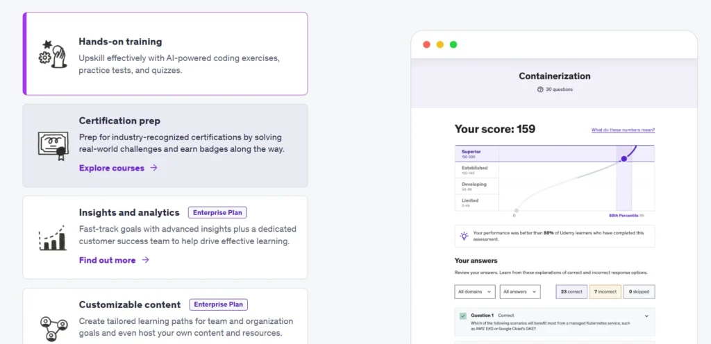 Udemy learning format 