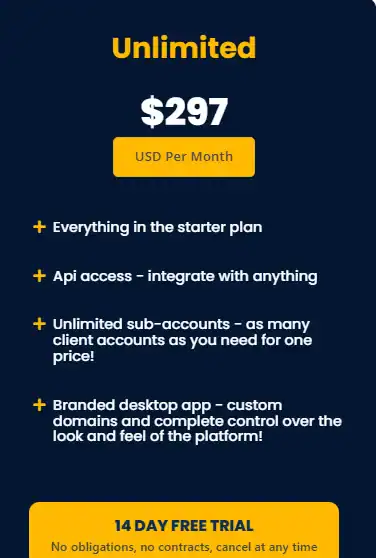 Gohighlevel Unlimited Plan 