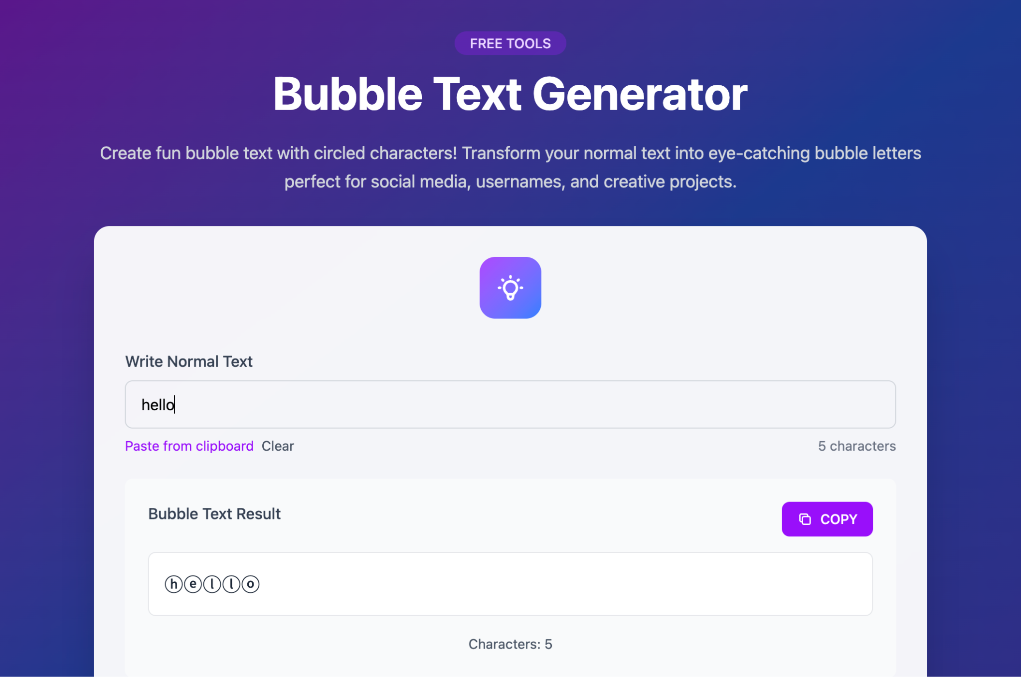 Bubble Text Generator