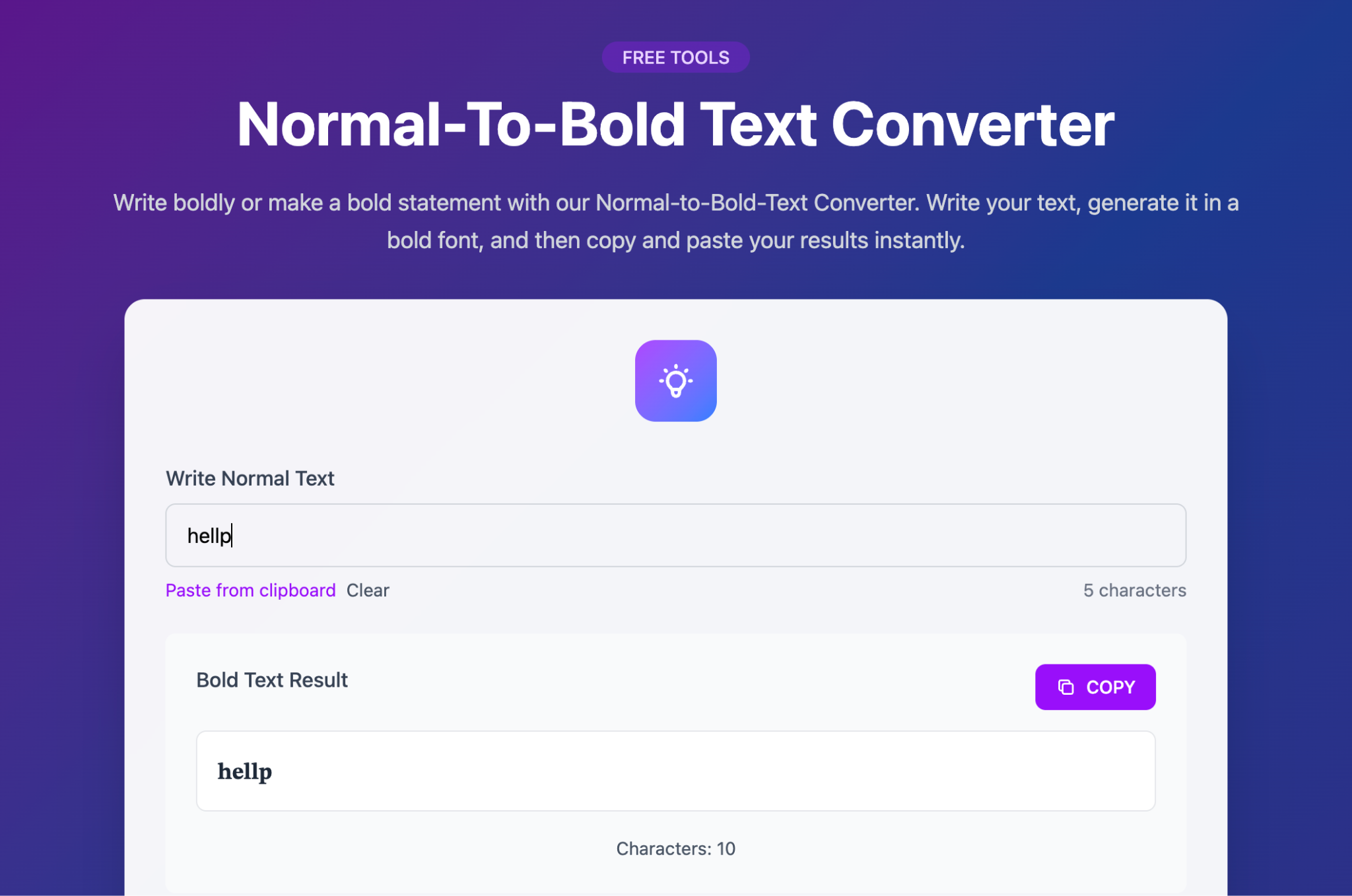 Normal-To-Bold Text Converter