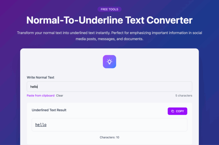 Normal-To-Underline Text Converter