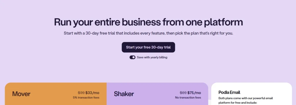 Podia Pricing Plans 