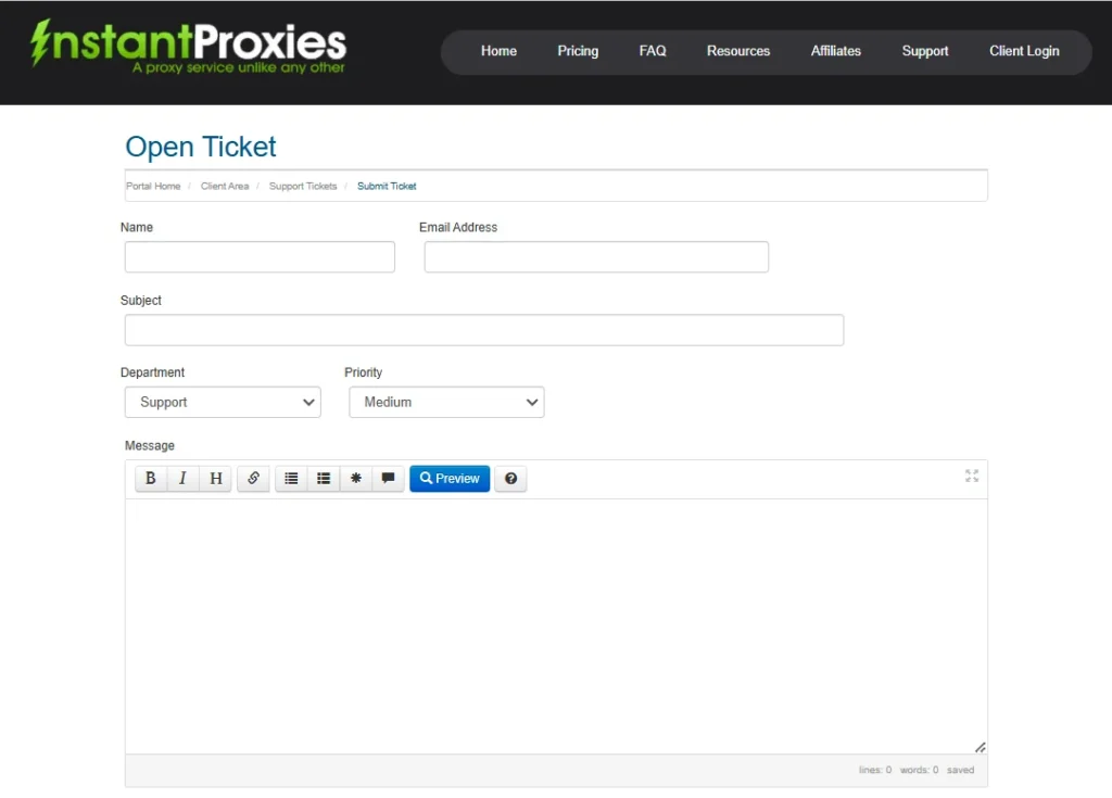 Instantproxies Customer Support