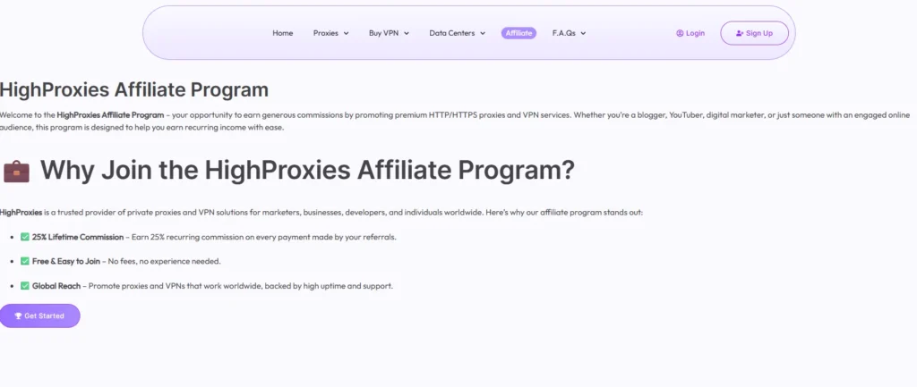 Highproxies Affiliate Program