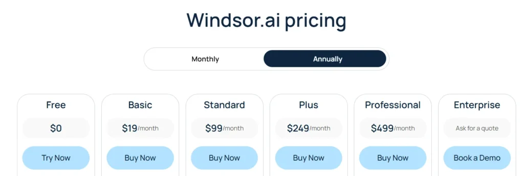 Windsor.ai Pricing