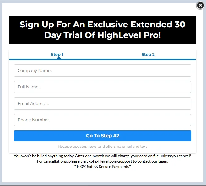 Gohighlevel Extended Free Trial