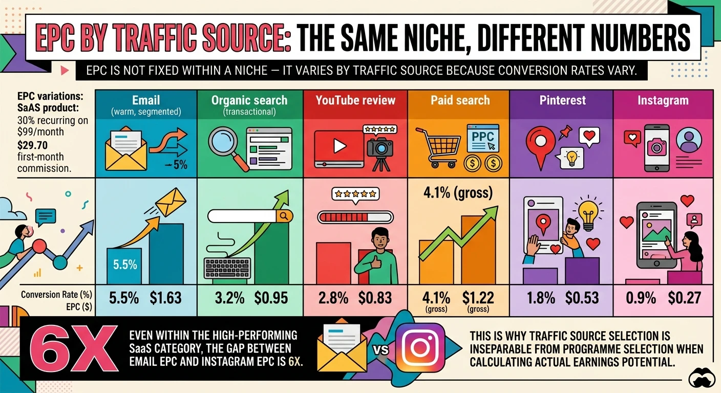 EPC by Traffic Source: The Same Niche, Different Numbers
