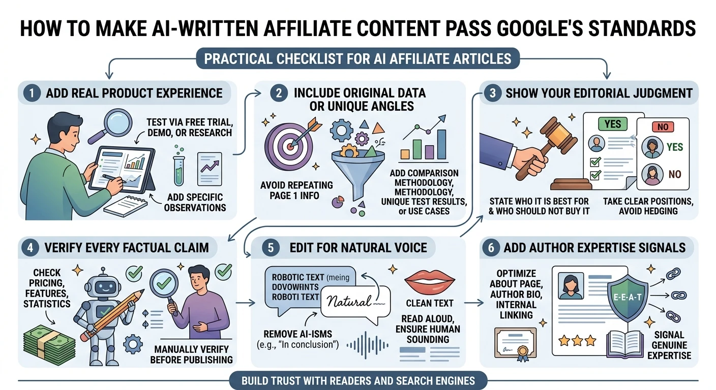 How to Make AI-Written Affiliate Content Pass Google's Standards