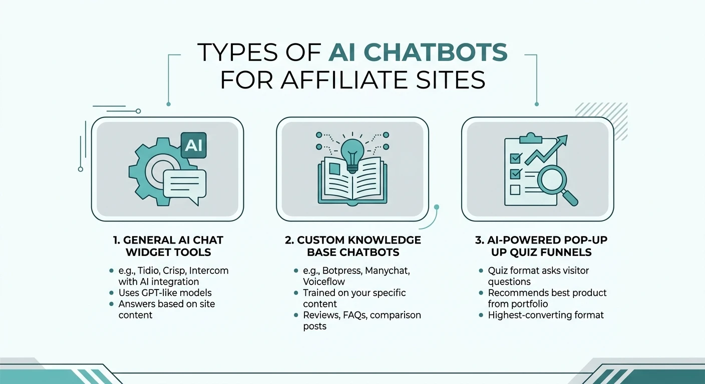 Types of AI Chatbots for Affiliate Sites