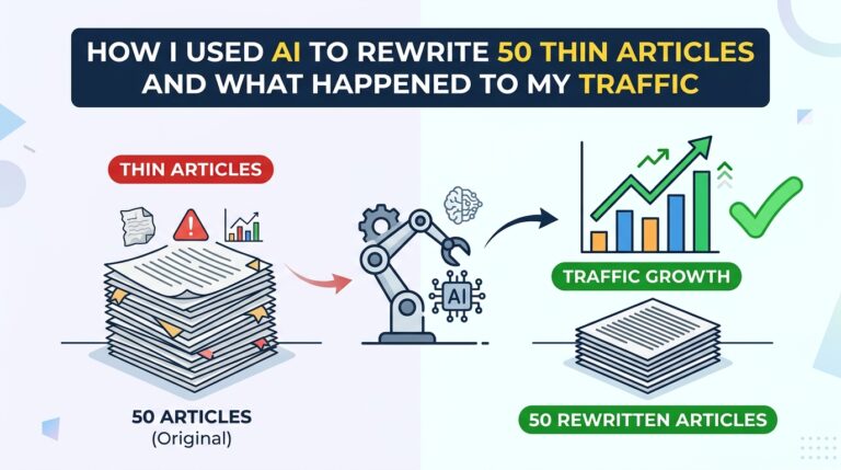 How I Used AI to Rewrite 50 Thin Affiliate Articles and What Happened to My Traffic