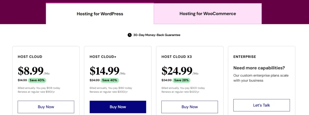 Elementor hosting for wordpress plans