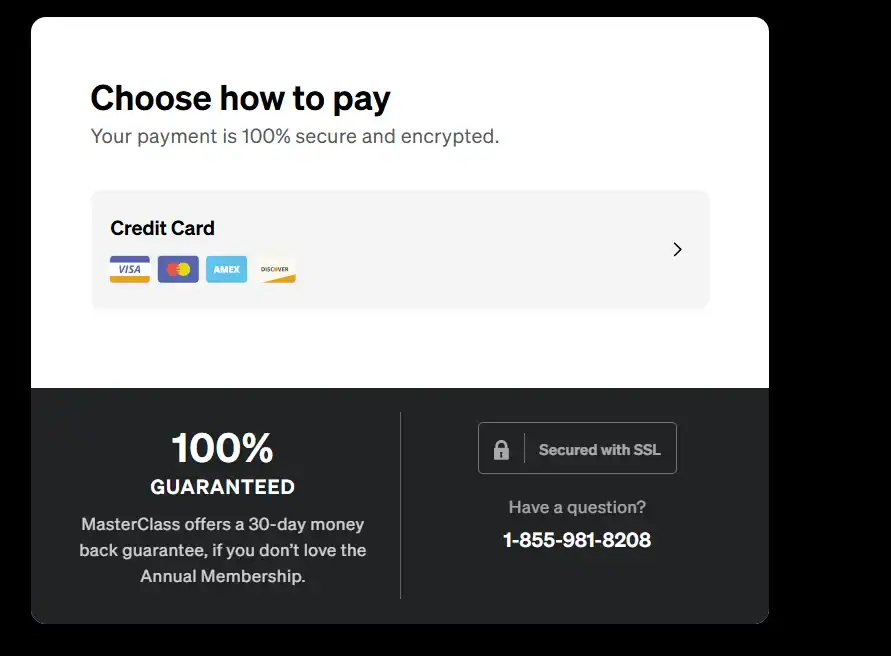 Masterclass Payment