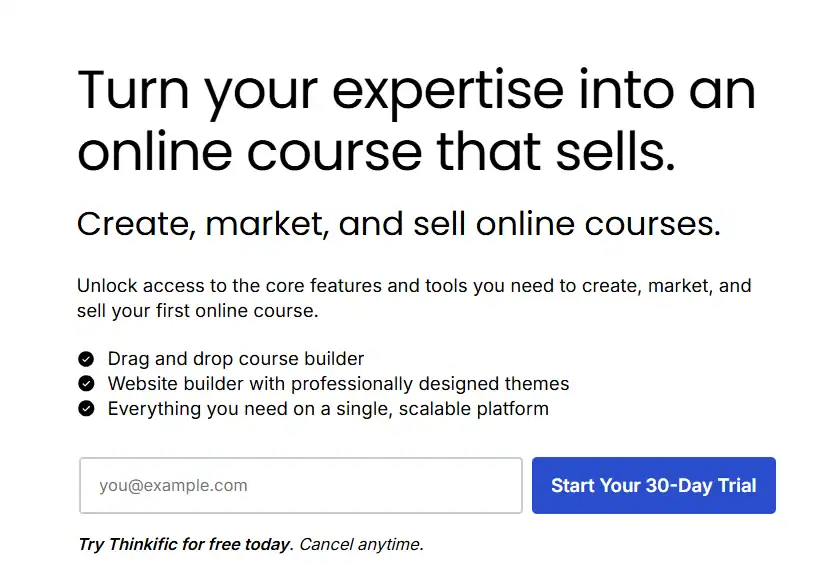 Thinkific free trial