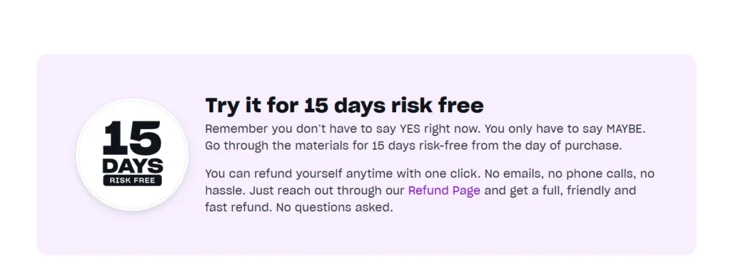 Mindvalley Refund policy