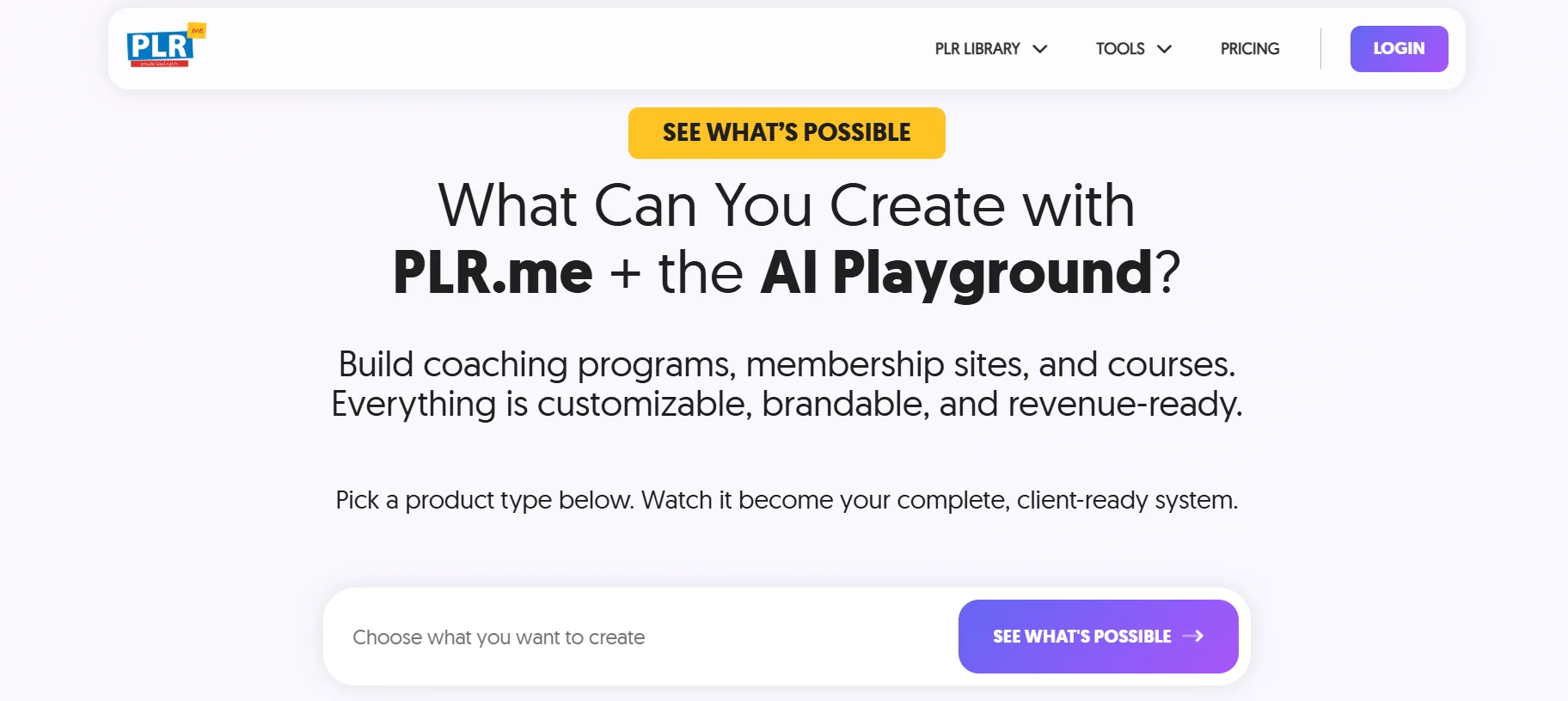 plr.me ai playground