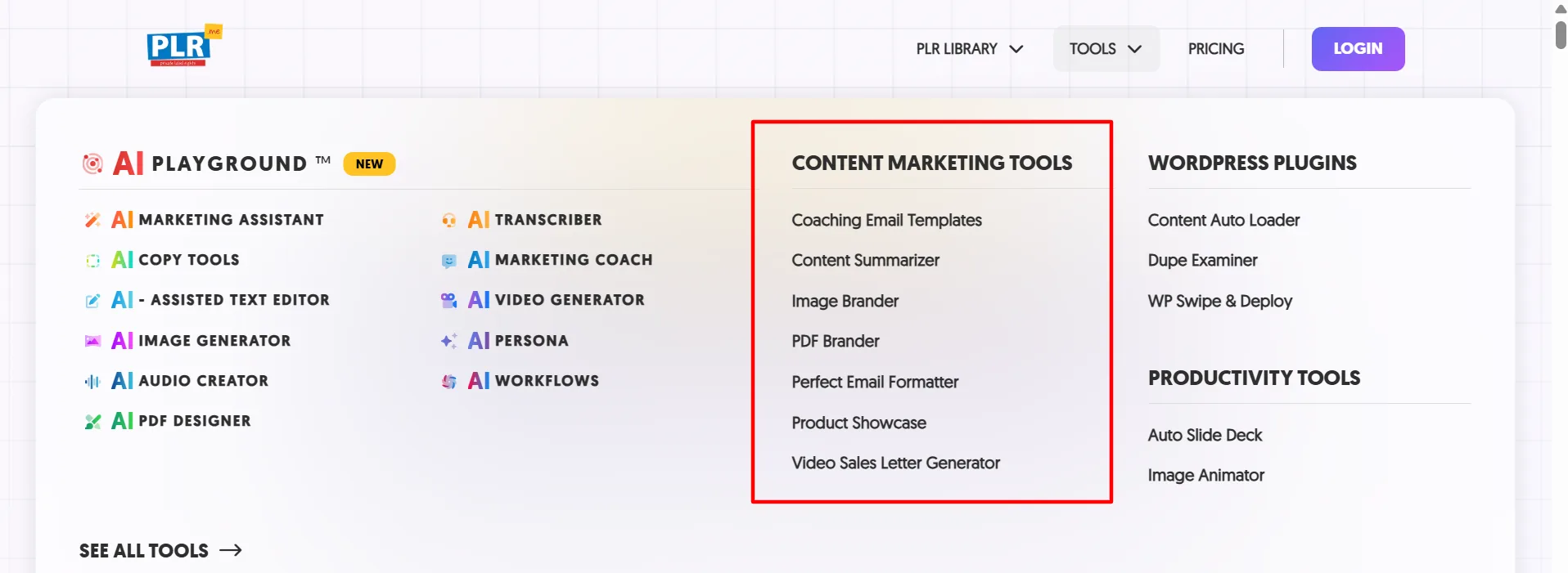 plr.me content marketing software tools