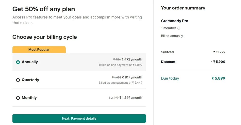 Grammarly discount
