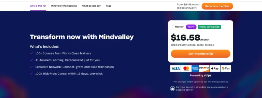Mindvalley Membership — Monthly Plan