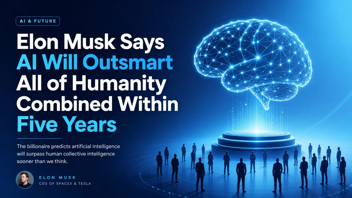 Elon Musk Says AI Will Outsmart All of Humanity Combined Within Five Years