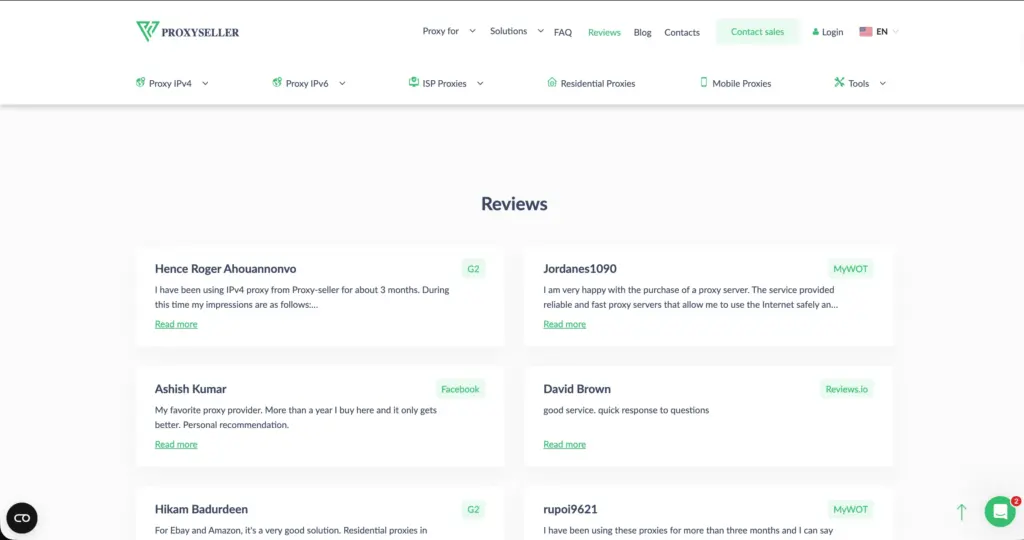 Proxy-Seller Review Testimonials