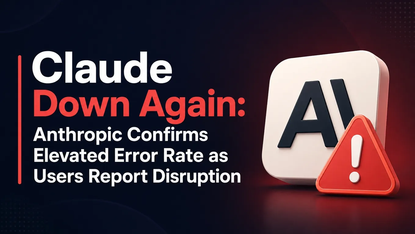 Claude Down Again: Anthropic Confirms Elevated Error Rate as Users Report Disruption
