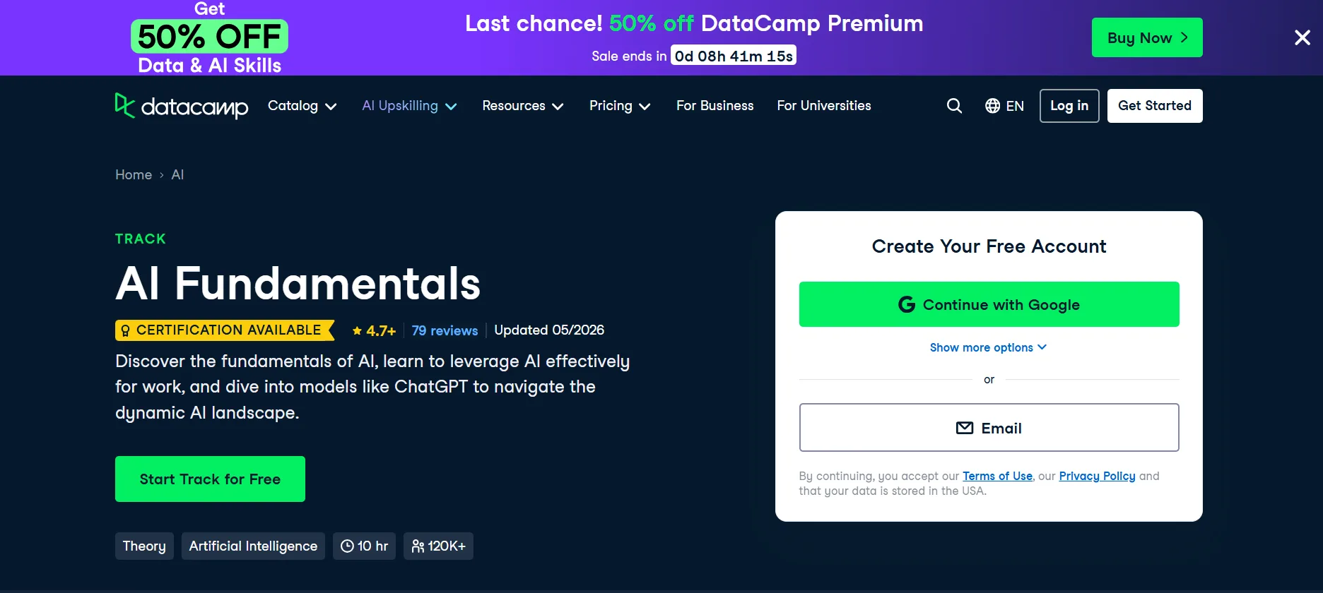 DataCamp - AI fundamental skill track