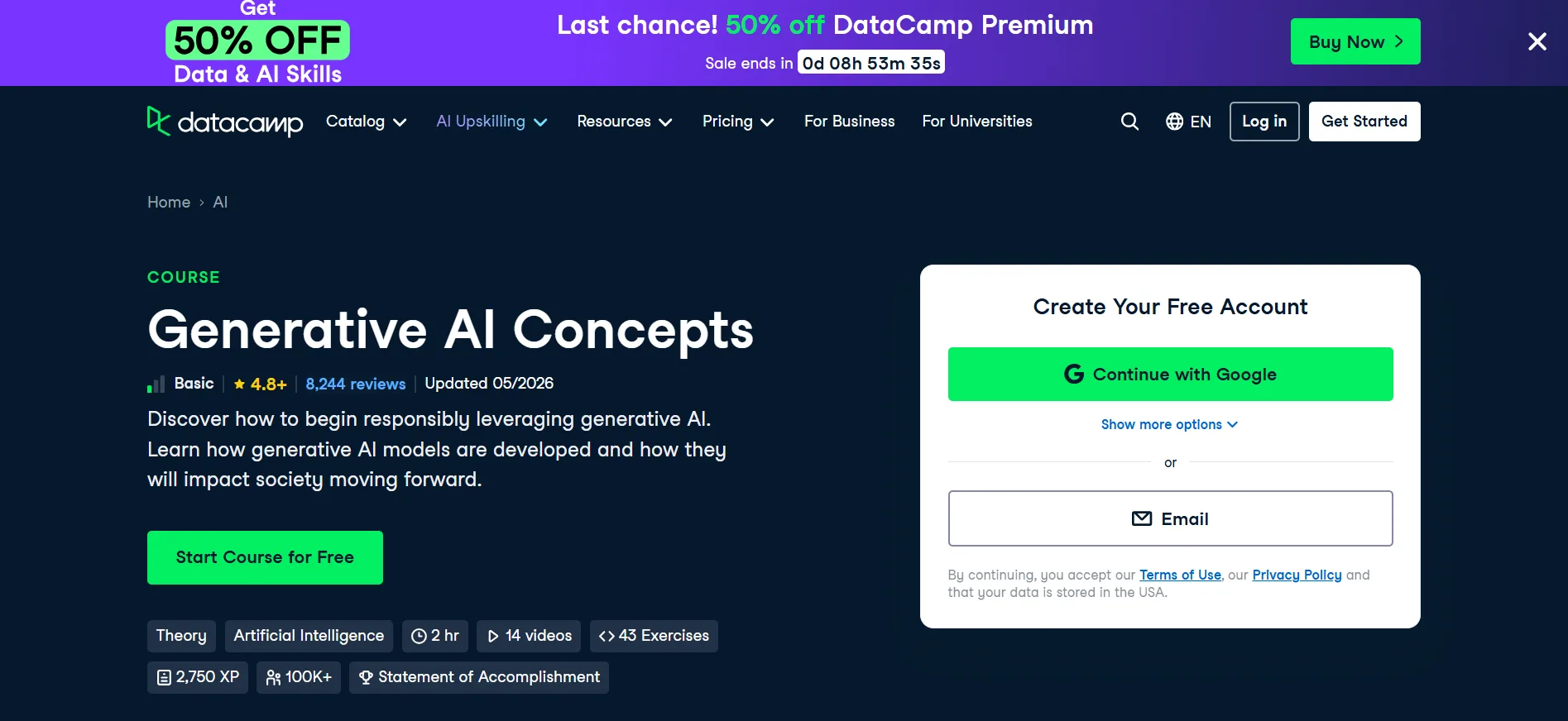 DataCamp - Generative AI Concepts