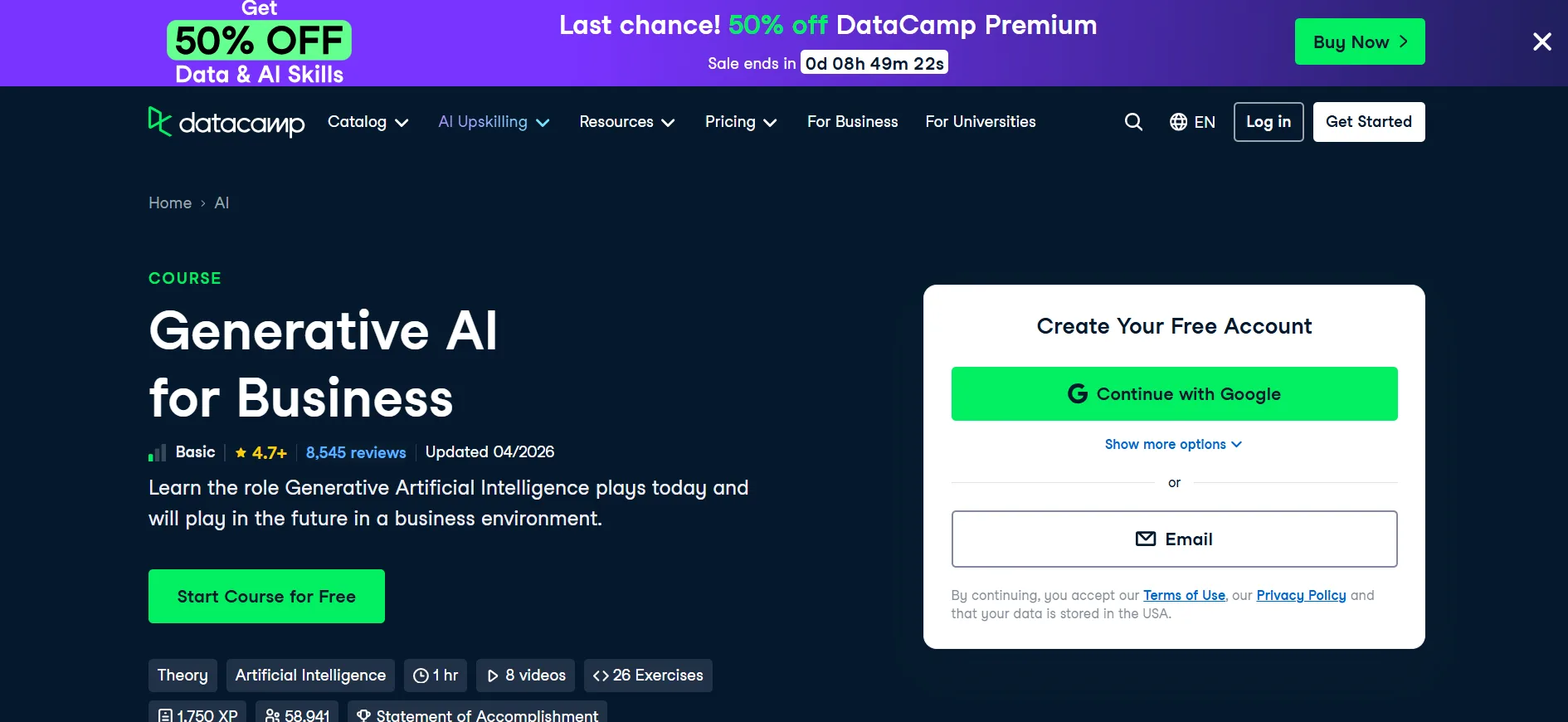 DataCamp - Generative AI for business