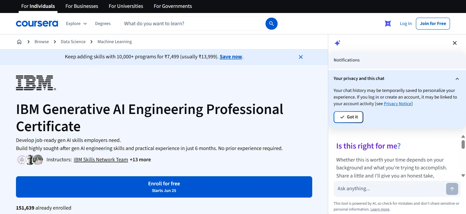 IBM - Geberative AI Engineering professional certificate
