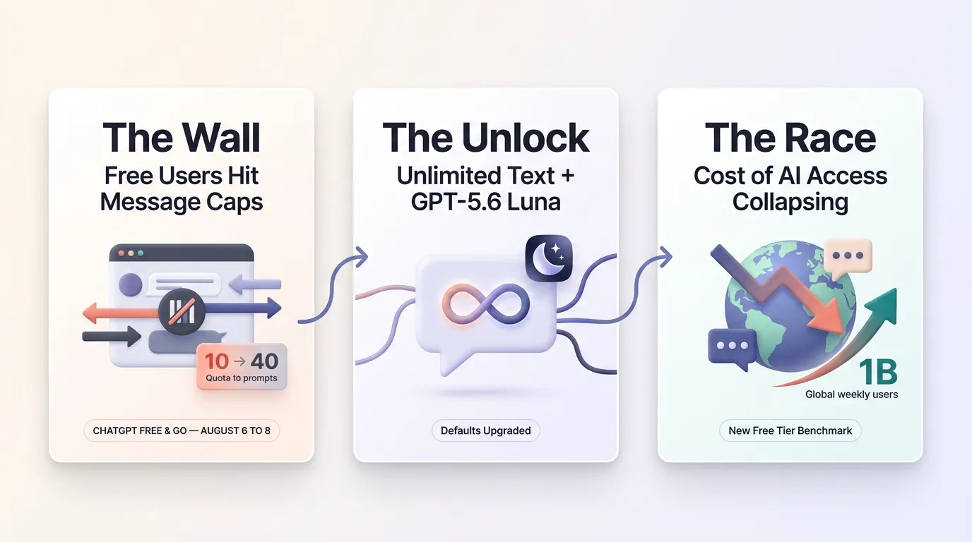 OpenAI Unlocks Unlimited Text Chats for Free ChatGPT Users