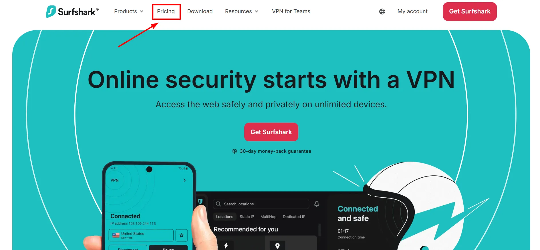 Surfshark login step 2