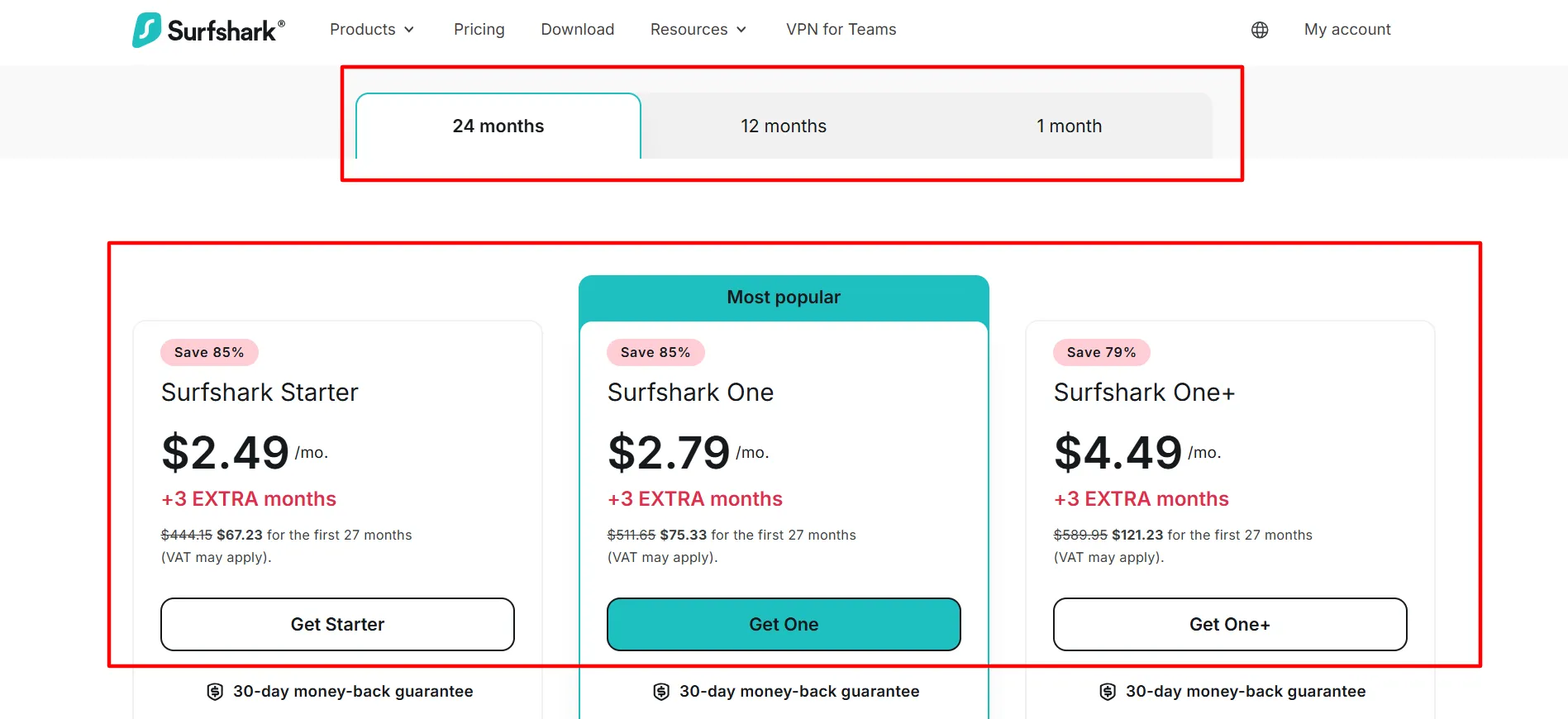 Surfshark Plans