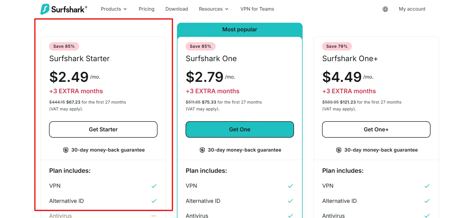 Surfshark starter plan