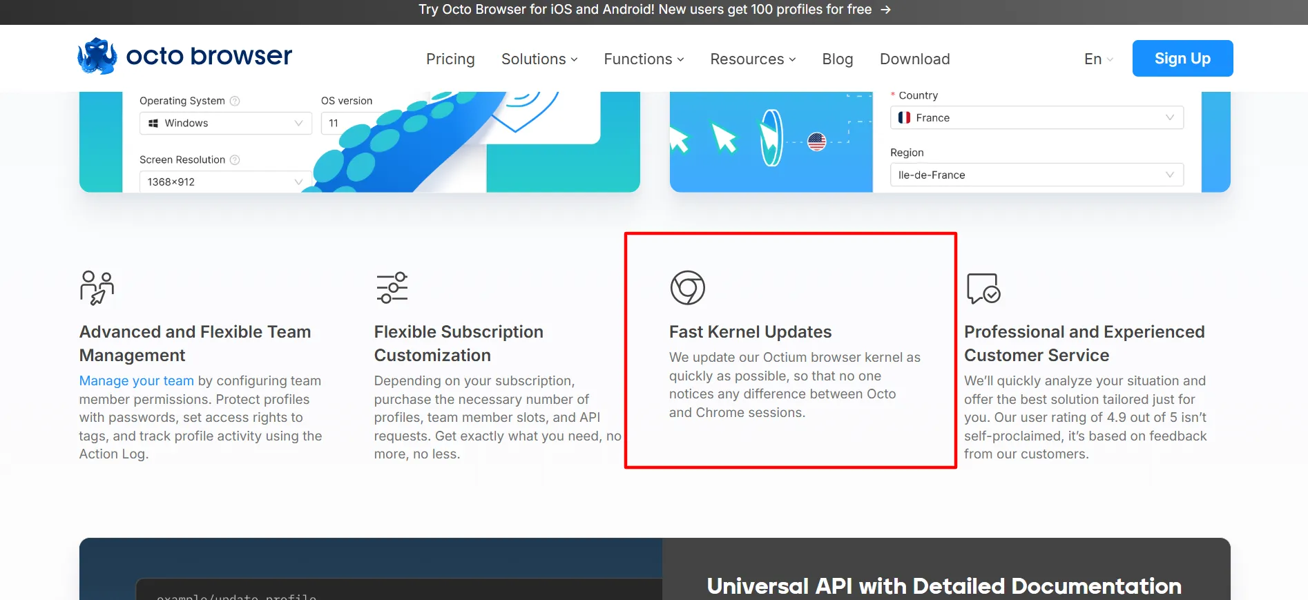 Octo Browser Kernel Updates