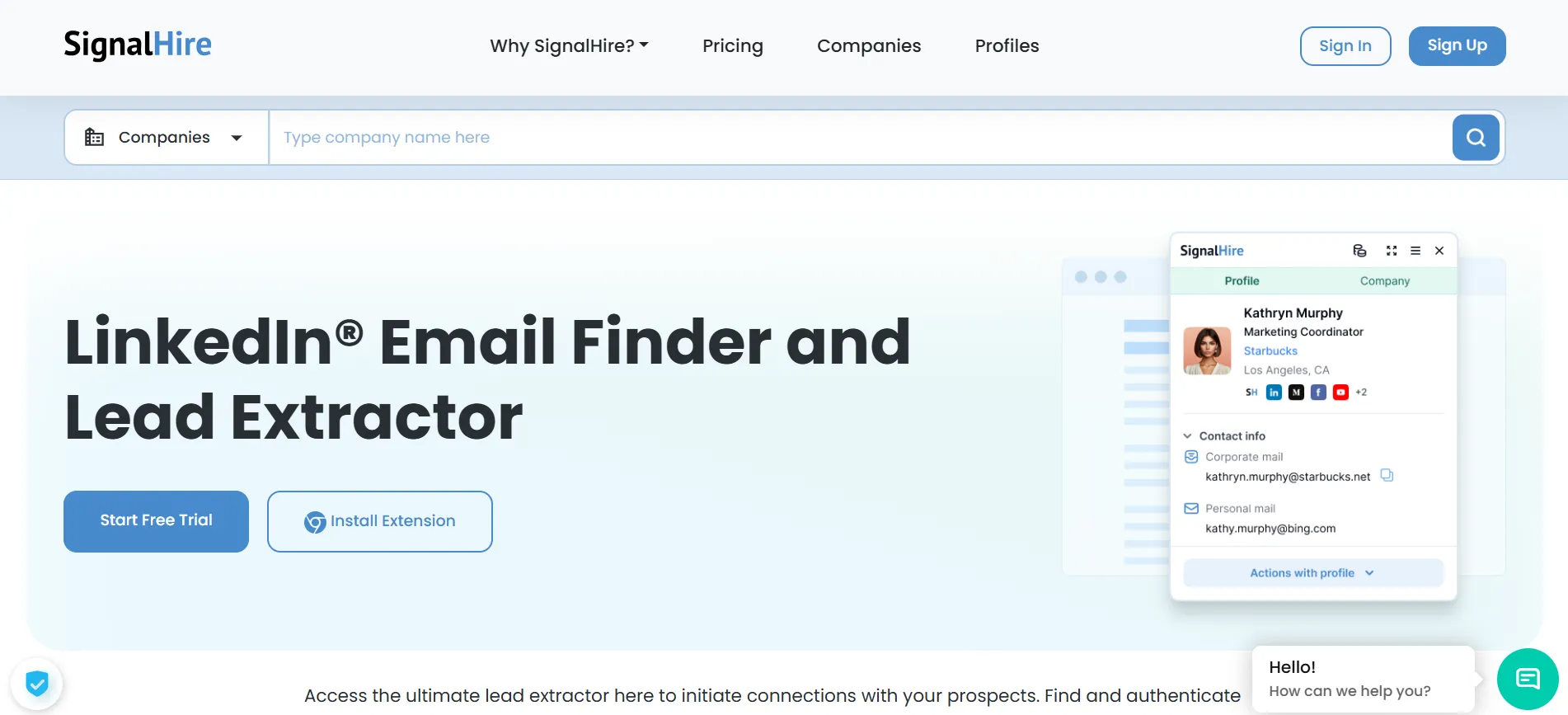 Signalhire lookup